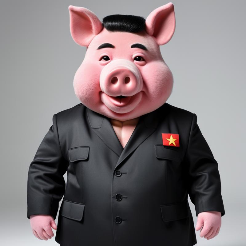 00089-3059617640-hyperrealistic photo of  (muppet) pig (kim jong un_1.25), black outfit, standing straight, white background, hyperrealistic, 4k.png